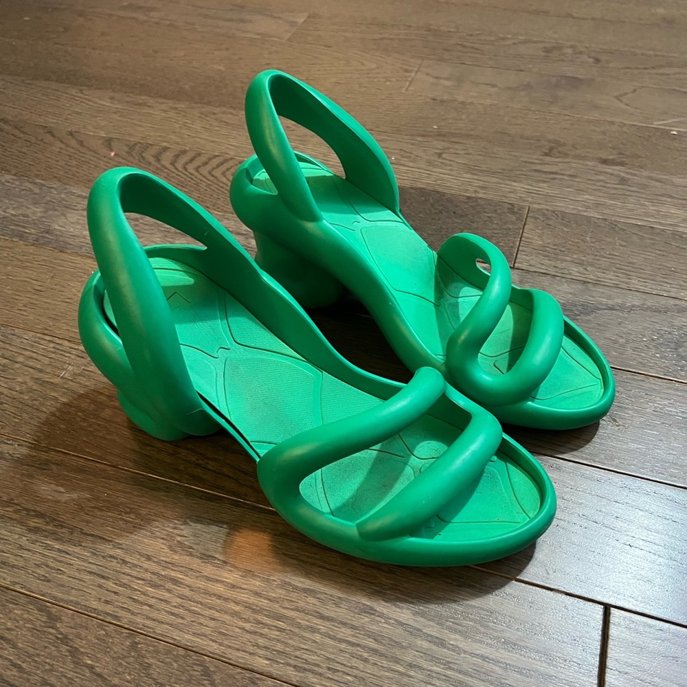 Camper Kobarah Green Slingback Sandals Heels w/ extra insoles